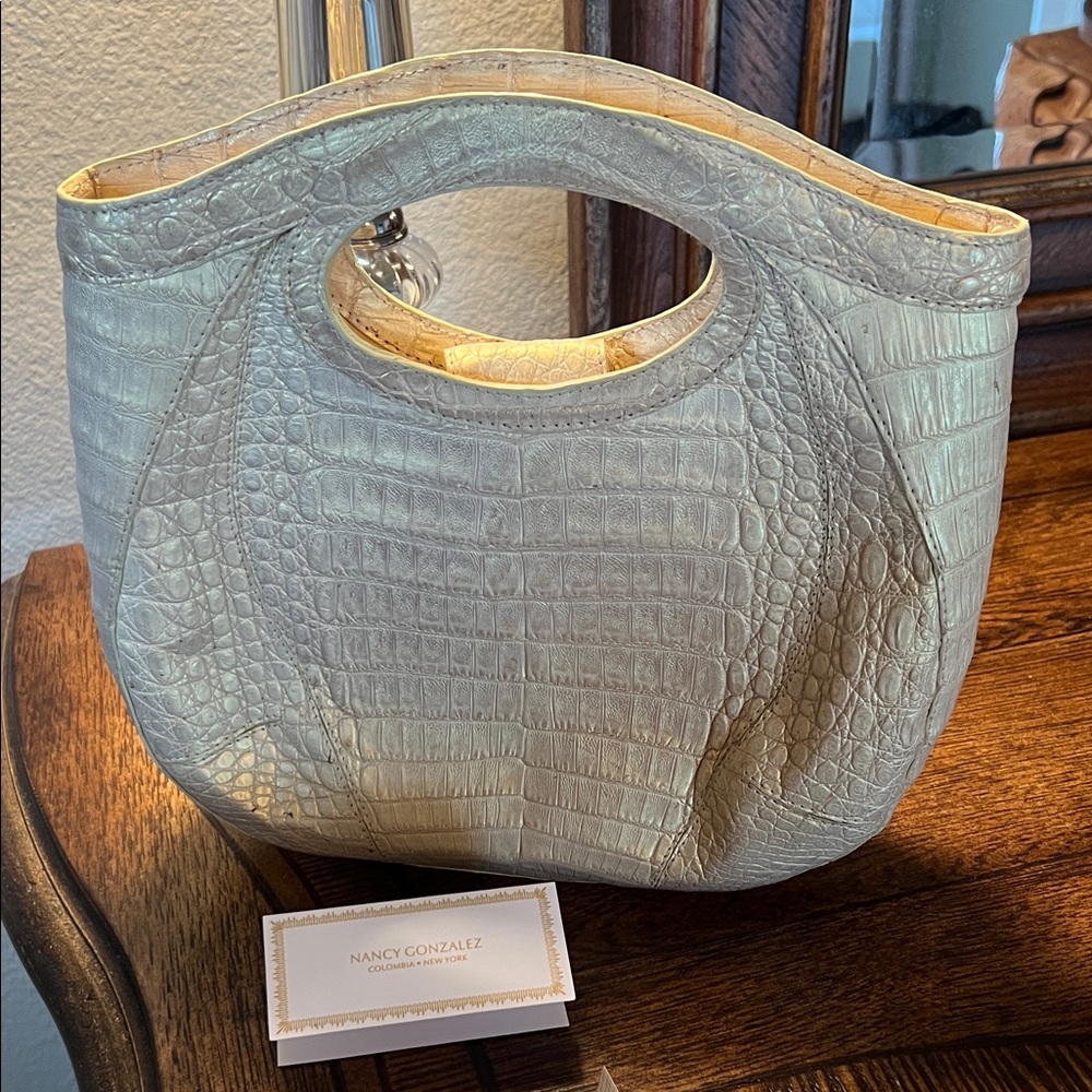 Nancy Gonzalez Elegant Crocodile Embossed Shoulder Bag
